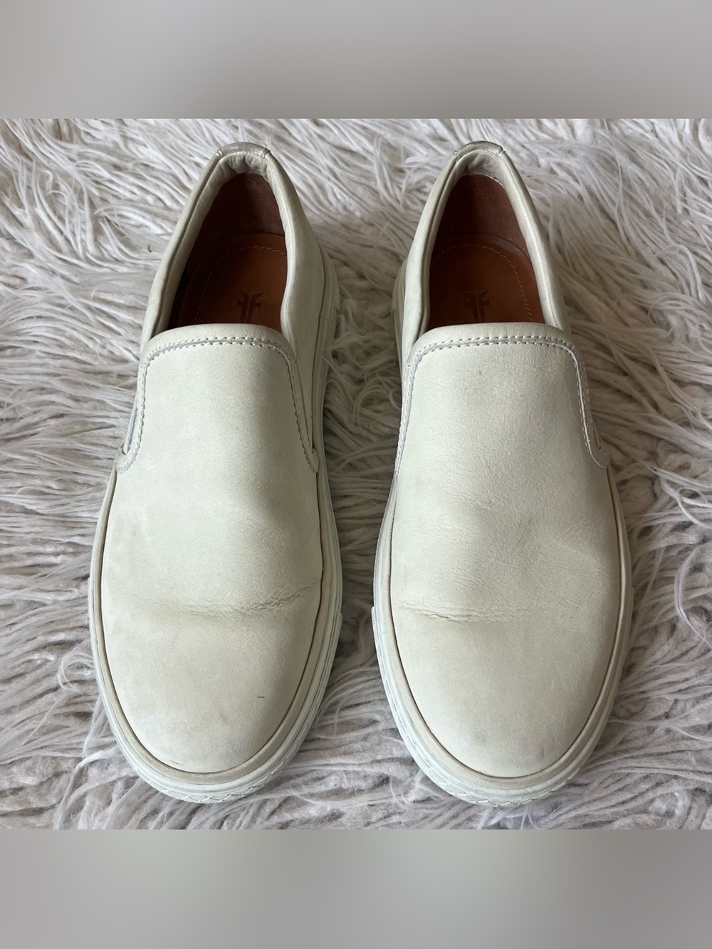 Frye Ivy Slip On Leather Off White Sneakers Shoes 3481157 Size Men’s 7.5